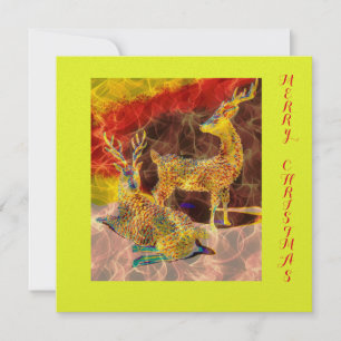 Weihnachtsgruß mit Rentieren Feiertagskarte