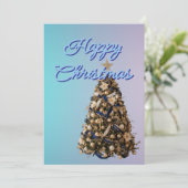 Weihnachtsgruß mit schönem Baum Feiertagskarte (Stehend Vorderseite)