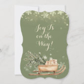 Weihnachtsgruß mit Tanne auf Auto Feiertagskarte (Vorderseite)