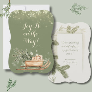 Weihnachtsgruß mit Tanne auf Auto Feiertagskarte