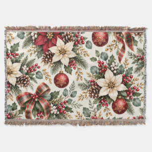 Weihnachtsgruß-Ornament & Botanisches Muster Decke