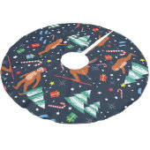 Weihnachtsgruss sasquatch santa yeti polyester weihnachtsbaumdecke (Schrägansicht)