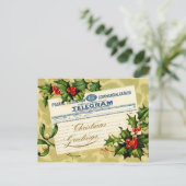 Weihnachtsgruß-Telegramm-Post Feiertagspostkarte (Stehend Vorderseite)