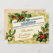 Weihnachtsgruß-Telegramm-Post Feiertagspostkarte (Vorne/Hinten)