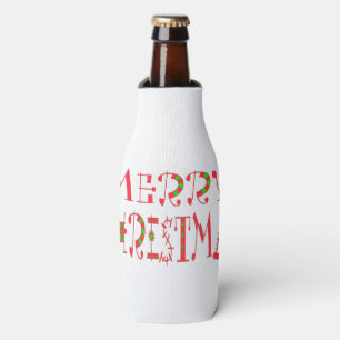 Weihnachtsgruß-Textmusterdesign: Festliche Kunst Flaschenkühler