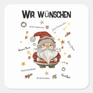Weihnachtsgruß von Santa Quadratischer Aufkleber
