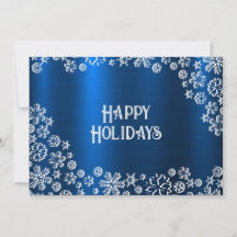 Weihnachtsgruß Weiße Schneeflocken Marineblau