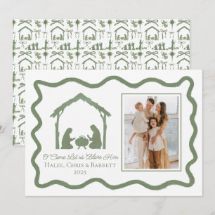 Weihnachtsgruß zur Geburt Christi, Familienfoto an Feiertagskarte