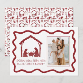 Weihnachtsgruß zur Geburt Christi, Familienfoto zu Feiertagskarte