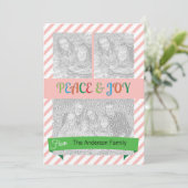 Weihnachtsgrüße 4 Bilder Feiertagskarte (Stehend Vorderseite)