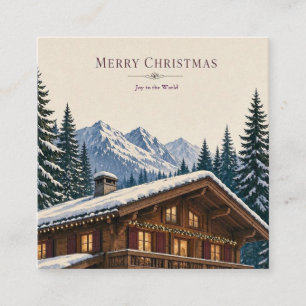 Weihnachtsgrüße Alpen-Winter Chalet Schnee Begleitkarte