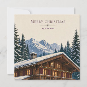 Weihnachtsgrüße Alpen-Winter Chalet Schnee  Einladung