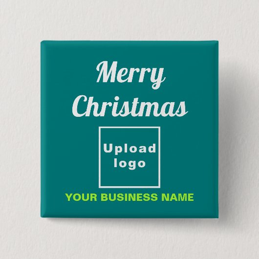 Weihnachtsgrüße am Aquamarinen grünen Platz Button (Vorderseite)