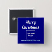 Weihnachtsgrüße am blauen Platz Button (Vorne & Hinten)