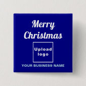 Weihnachtsgrüße am blauen Platz Button (Vorderseite)