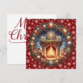 Weihnachtsgrüße am Kamin - Flat Card (Vorne/Hinten)