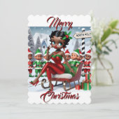 Weihnachtsgrüße am Nordpol Feiertagskarte (Stehend Vorderseite)