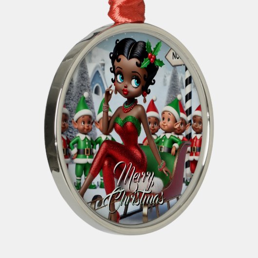 Weihnachtsgrüße am Nordpol Ornament Aus Metall (Rechts)