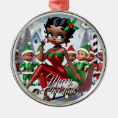 Weihnachtsgrüße am Nordpol Ornament Aus Metall (Vorne)