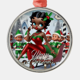 Weihnachtsgrüße am Nordpol Ornament Aus Metall