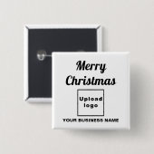 Weihnachtsgrüße am weißen Platz Button (Vorne & Hinten)