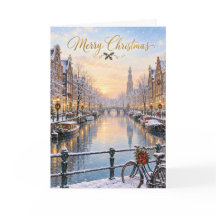 Weihnachtsgrüße Amsterdam Winterkanal