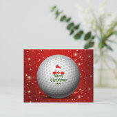 Weihnachtsgrüße an Golfer Postkarte (Stehend Vorderseite)