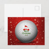 Weihnachtsgrüße an Golfer Postkarte (Vorne/Hinten)