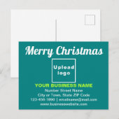 Weihnachtsgrüße auf Aquamariner grüner Postkarte (Vorne/Hinten)