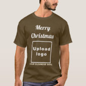 Weihnachtsgrüße auf braunem T - Shirt (Vorderseite)