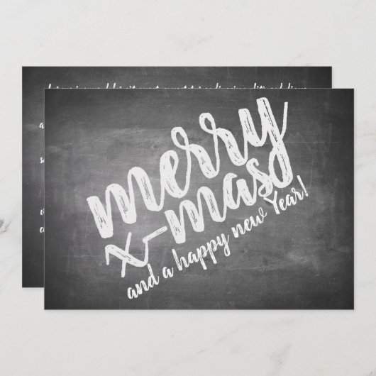 Weihnachtsgrüße auf dem Chalk Board (Vorne/Hinten)