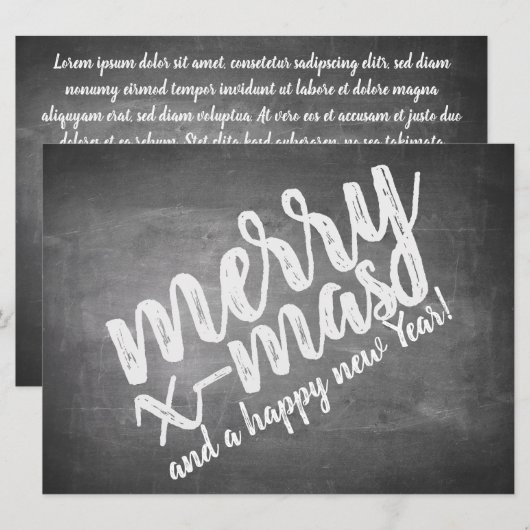 Weihnachtsgrüße auf dem Chalk Board (Vorne/Hinten)