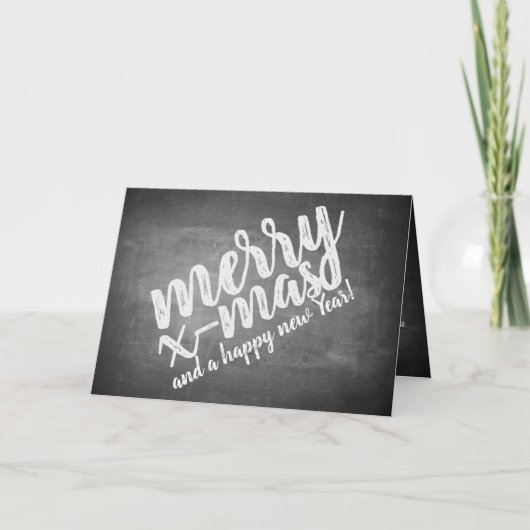 Weihnachtsgrüße auf dem Chalk Board Karte (Vorderseite)