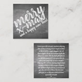 Weihnachtsgrüße auf dem Chalk Board Mitteilungskarte (Vorne/Hinten)