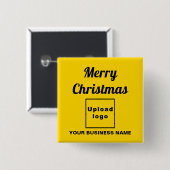 Weihnachtsgrüße auf dem Gelben Platz Button (Vorne & Hinten)