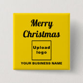 Weihnachtsgrüße auf dem Gelben Platz Button (Vorderseite)