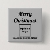 Weihnachtsgrüße auf dem Grauen Platz Button (Vorderseite)