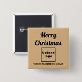Weihnachtsgrüße auf dem hellbraunen Platz Button (Vorne & Hinten)