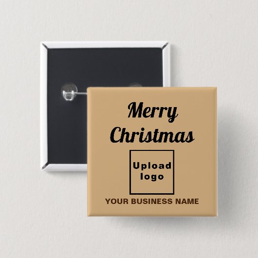 Weihnachtsgrüße auf dem hellbraunen Platz Button (Vorne & Hinten)