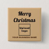 Weihnachtsgrüße auf dem hellbraunen Platz Button (Vorderseite)