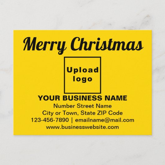 Weihnachtsgrüße auf der gelben Postkarte (Vorderseite)