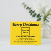Weihnachtsgrüße auf der gelben Postkarte (Stehend Vorderseite)