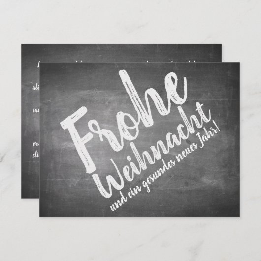 Weihnachtsgrüße auf der Kreidetafel (Vorne/Hinten)