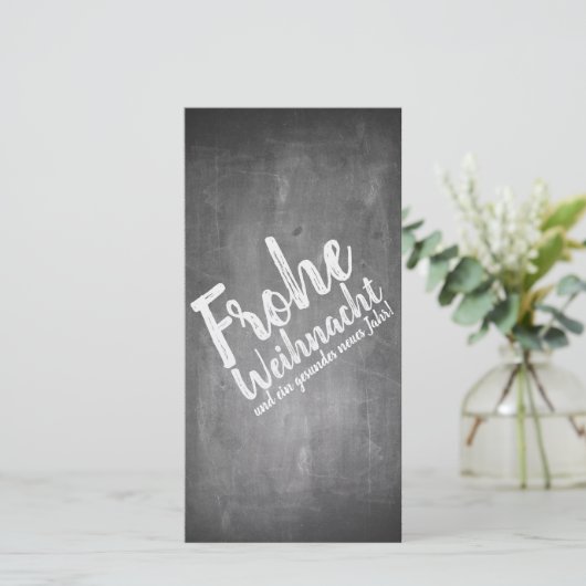 Weihnachtsgrüße auf der Kreidetafel (Stehend Vorderseite)