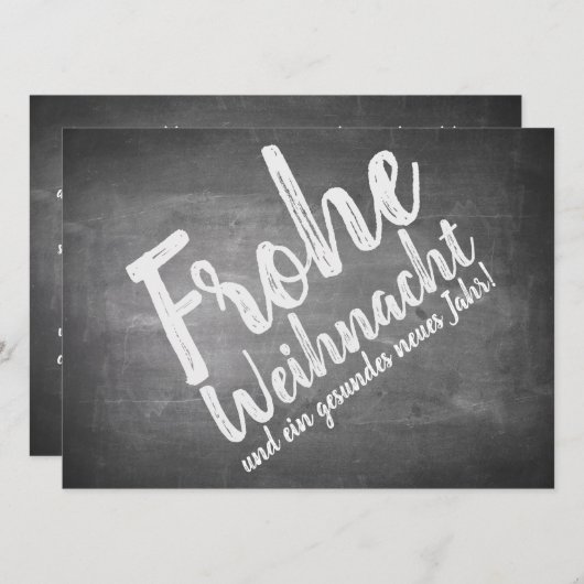 Weihnachtsgrüße auf der Kreidetafel (Vorne/Hinten)
