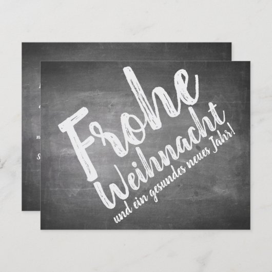 Weihnachtsgrüße auf der Kreidetafel (Vorne/Hinten)