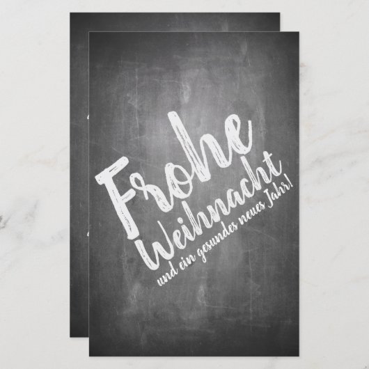 Weihnachtsgrüße auf der Kreidetafel (Vorne/Hinten)