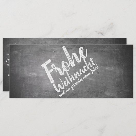 Weihnachtsgrüße auf der Kreidetafel (Vorne/Hinten)