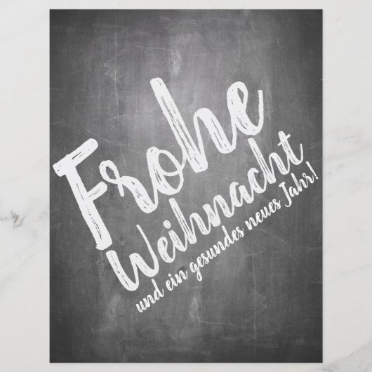 Weihnachtsgrüße auf der Kreidetafel (Vorderseite)