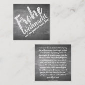 Weihnachtsgrüße auf der Kreidetafel Mitteilungskarte (Vorne/Hinten)